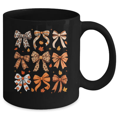 Fall Coquette Bow Fall Pumpkin Thanksgiving Women Girl Mug | teecentury