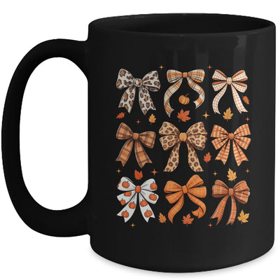 Fall Coquette Bow Fall Pumpkin Thanksgiving Women Girl Mug | teecentury