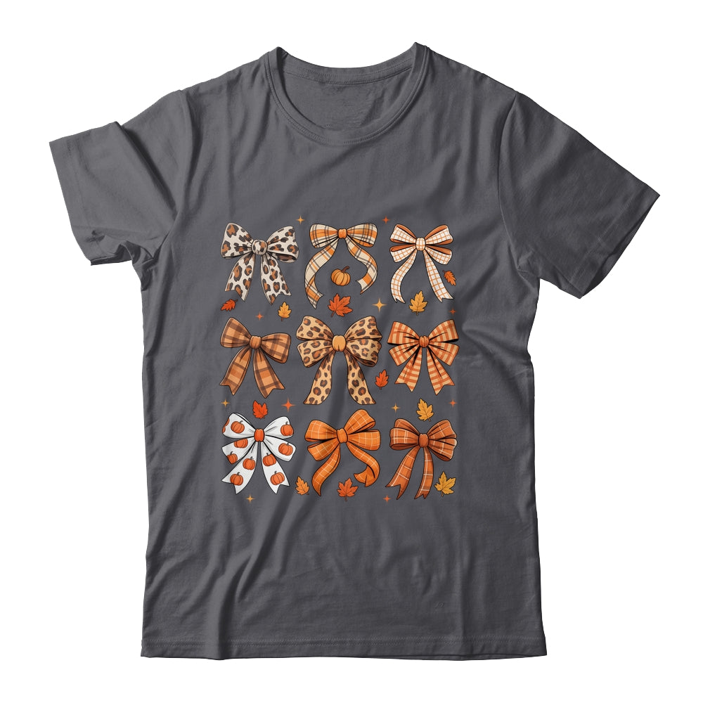 Fall Coquette Bow Fall Pumpkin Thanksgiving Women Girl Shirt & Sweatshirt | teecentury