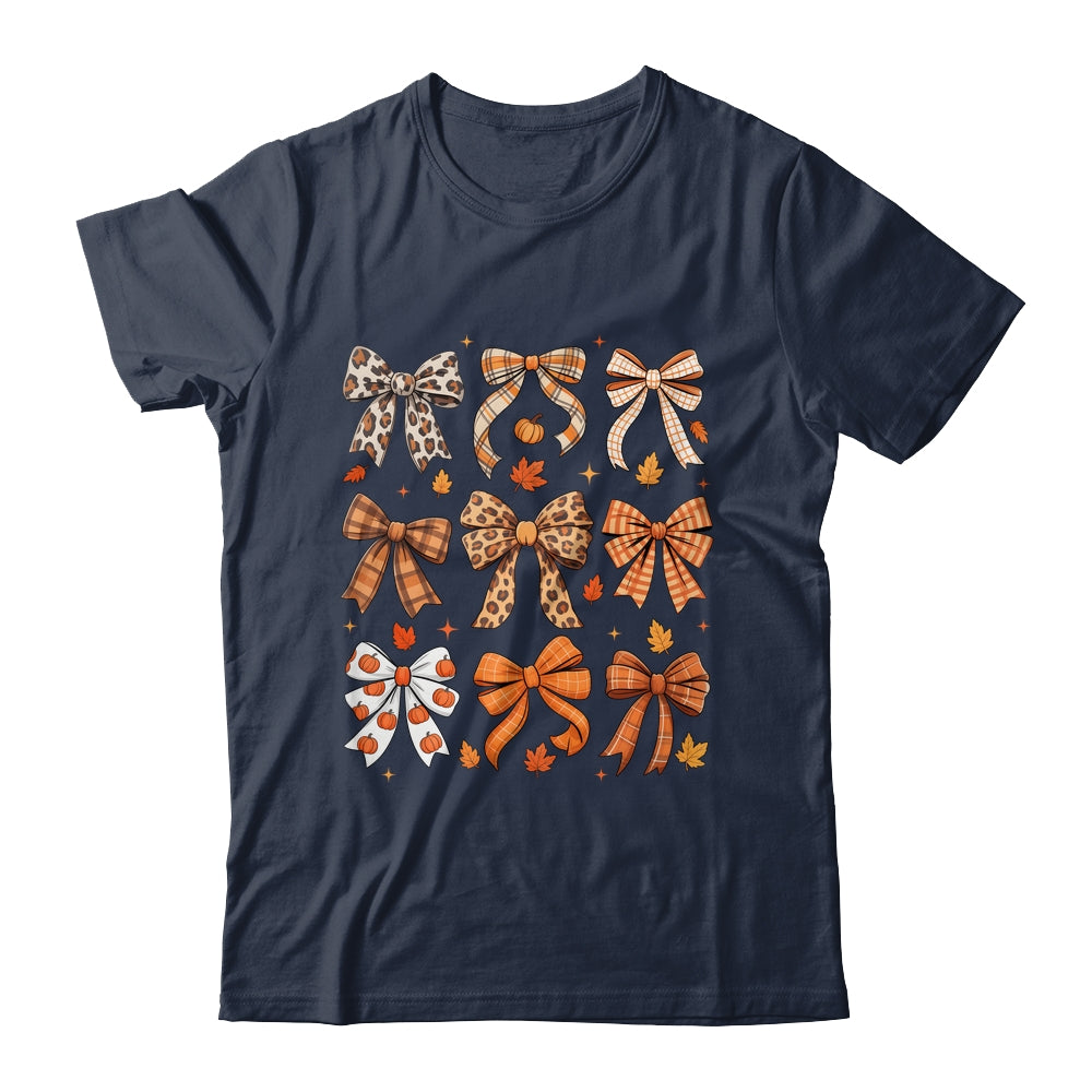 Fall Coquette Bow Fall Pumpkin Thanksgiving Women Girl Shirt & Sweatshirt | teecentury