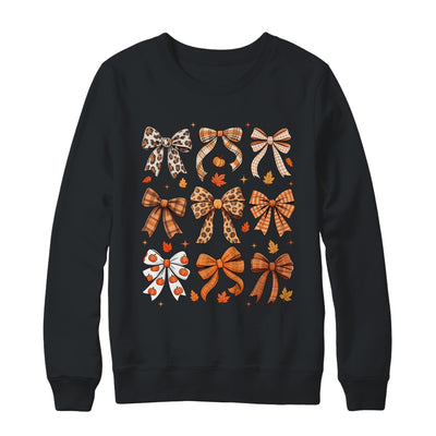 Fall Coquette Bow Fall Pumpkin Thanksgiving Women Girl Shirt & Sweatshirt | teecentury