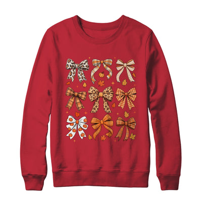 Fall Coquette Bow Fall Pumpkin Thanksgiving Women Girl Shirt & Sweatshirt | teecentury