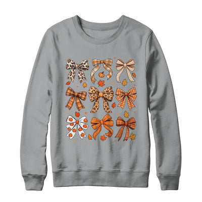 Fall Coquette Bow Fall Pumpkin Thanksgiving Women Girl Shirt & Sweatshirt | teecentury