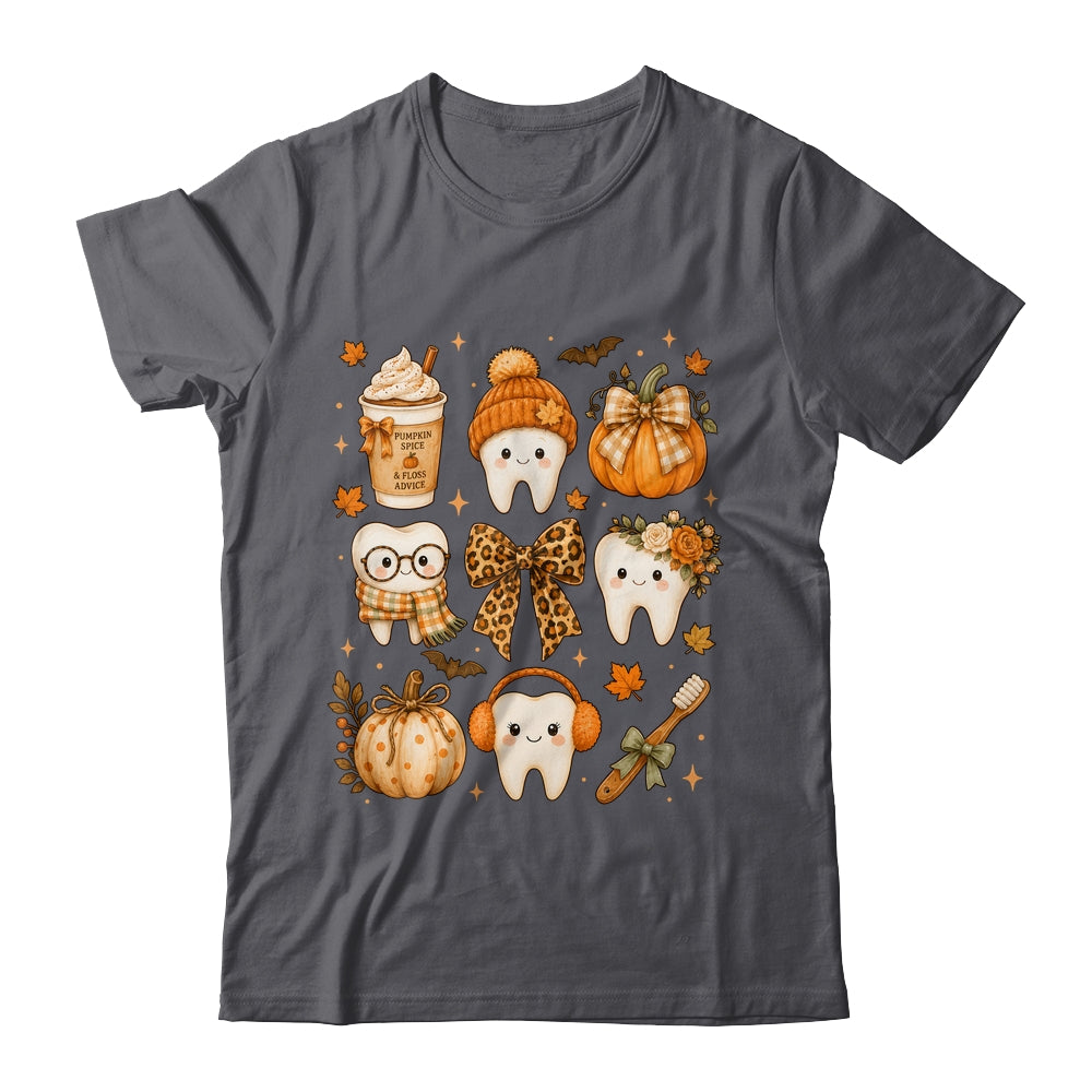 Fall Dentist Halloween Tooth Pumpkin Bow Dental Hygienist Shirt & Sweatshirt | teecentury
