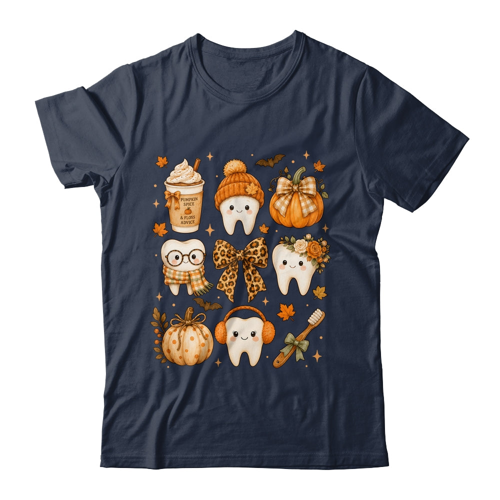 Fall Dentist Halloween Tooth Pumpkin Bow Dental Hygienist Shirt & Sweatshirt | teecentury