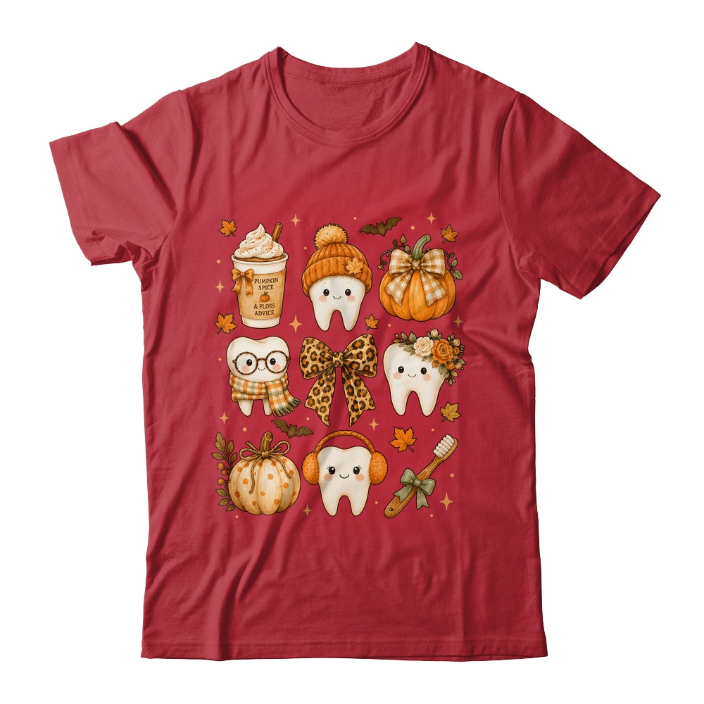 Fall Dentist Halloween Tooth Pumpkin Bow Dental Hygienist Shirt & Sweatshirt | teecentury