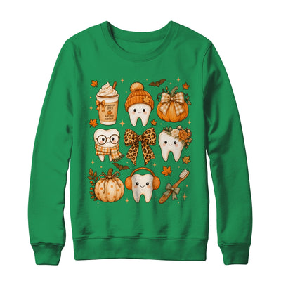 Fall Dentist Halloween Tooth Pumpkin Bow Dental Hygienist Shirt & Sweatshirt | teecentury