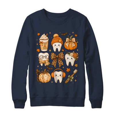 Fall Dentist Halloween Tooth Pumpkin Bow Dental Hygienist Shirt & Sweatshirt | teecentury