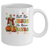 Fall For Jesus He Never Leaves Autumn Christian Thanksgiving Mug | teecentury