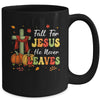 Fall For Jesus He Never Leaves Autumn Religious Christian Mug | teecentury