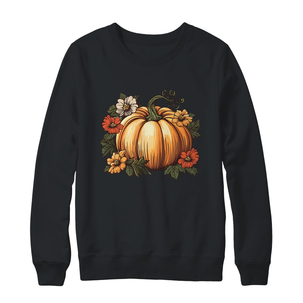 Fall For Women Vintage Pumpkin Autumn Graphic Thanksgiving Shirt & Sweatshirt | teecentury