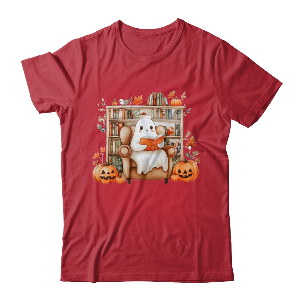 Fall Halloween Cute Ghost Reading Book Spooky Pumpkin Women Shirt & Sweatshirt | teecentury