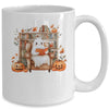 Fall Halloween Cute Ghost Reading Book Spooky Pumpkin Women Mug | teecentury