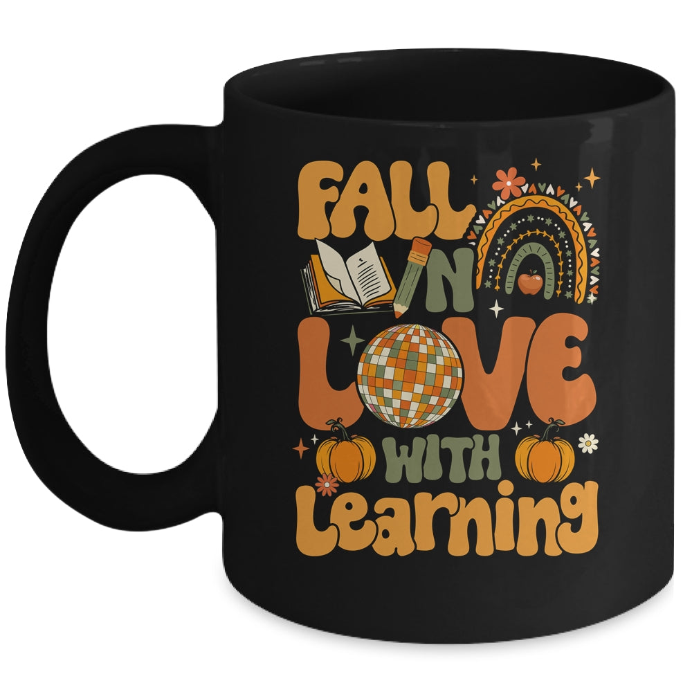 Fall In Love With Learning Autum Thanksgiving Teacher Kids Mug | teecentury