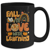 Fall In Love With Learning Autum Thanksgiving Teacher Kids Mug | teecentury