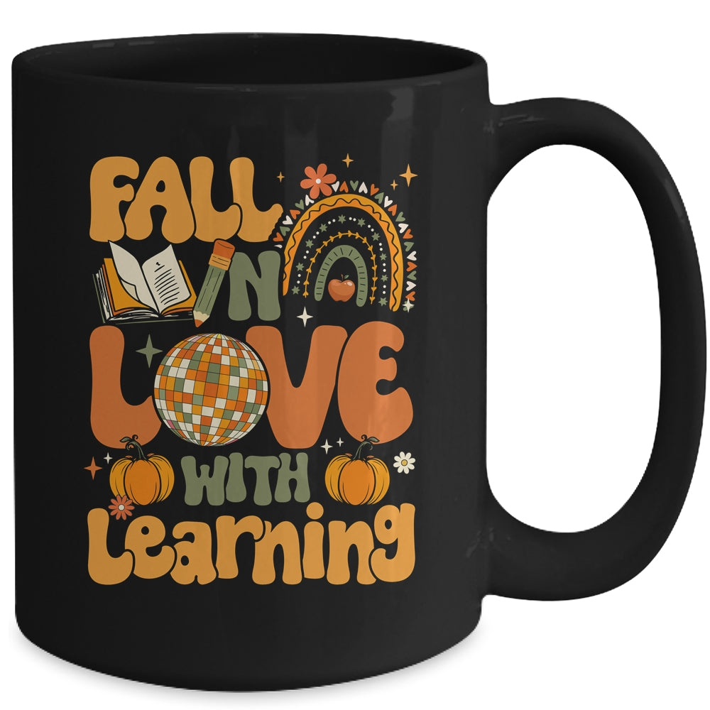 Fall In Love With Learning Autum Thanksgiving Teacher Kids Mug | teecentury