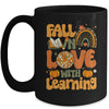 Fall In Love With Learning Autum Thanksgiving Teacher Kids Mug | teecentury