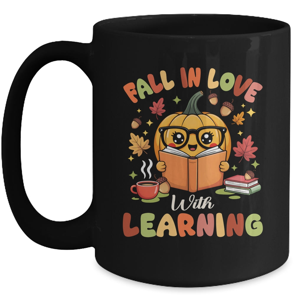 Fall In Love With Learning Autum Thanksgiving Teacher Women Mug | teecentury