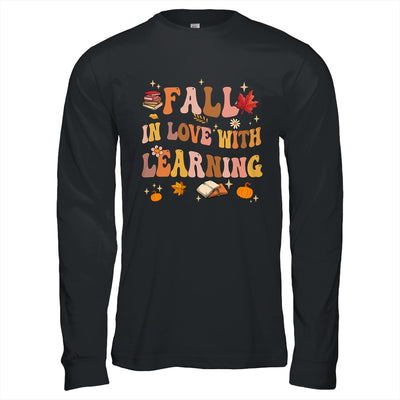 Fall In Love With Learning Fall Teacher Thanksgiving Groovy Shirt & Hoodie | teecentury
