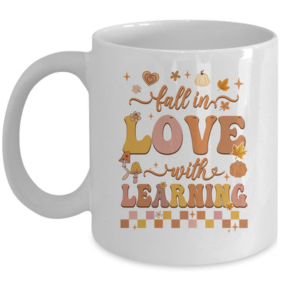 Fall In Love With Learning Teacher Retro Fall Thanksgiving Mug | teecentury