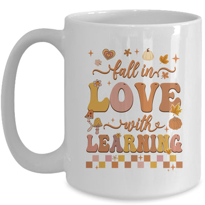 Fall In Love With Learning Teacher Retro Fall Thanksgiving Mug | teecentury