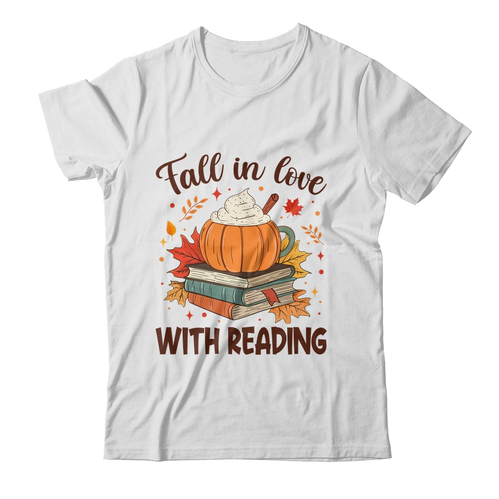 Fall In Love With Reading Autumn Librarian Cute Book Lover Shirt & Sweatshirt | teecentury