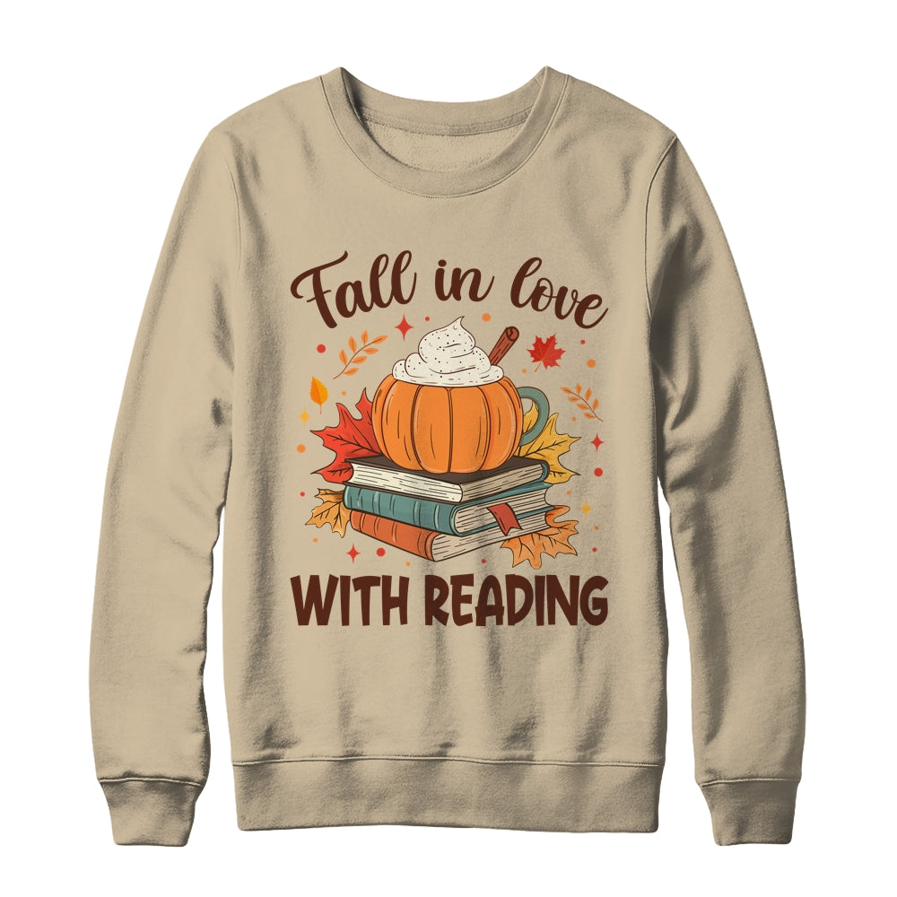 Fall In Love With Reading Autumn Librarian Cute Book Lover Shirt & Sweatshirt | teecentury