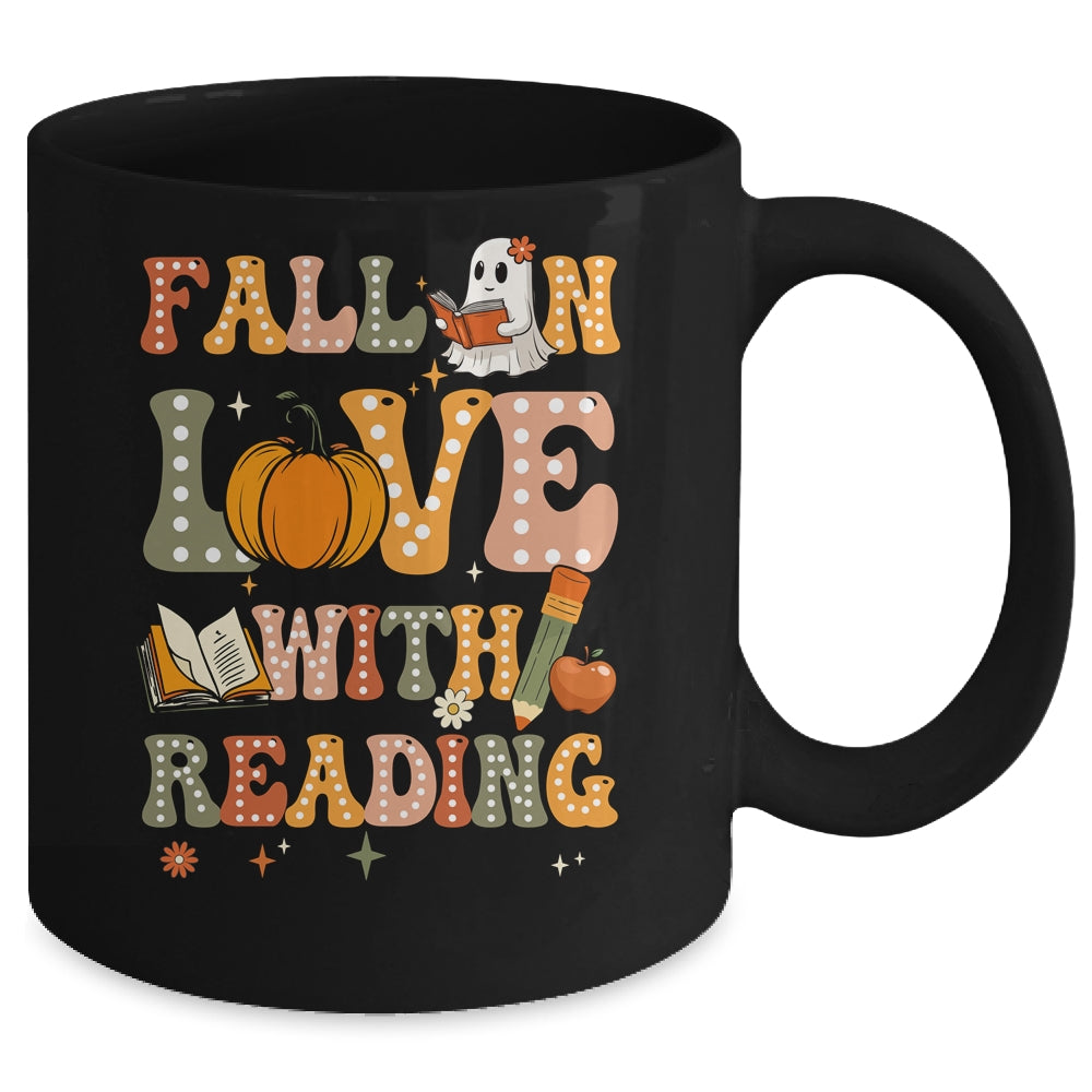 Fall In Love With Reading Book Autumn Pumpkin And Teacher Mug | teecentury