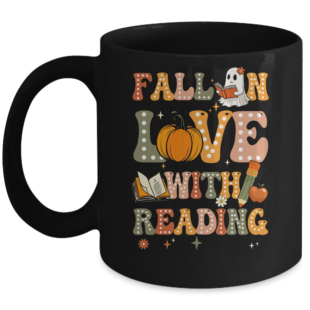 Fall In Love With Reading Book Autumn Pumpkin And Teacher Mug | teecentury