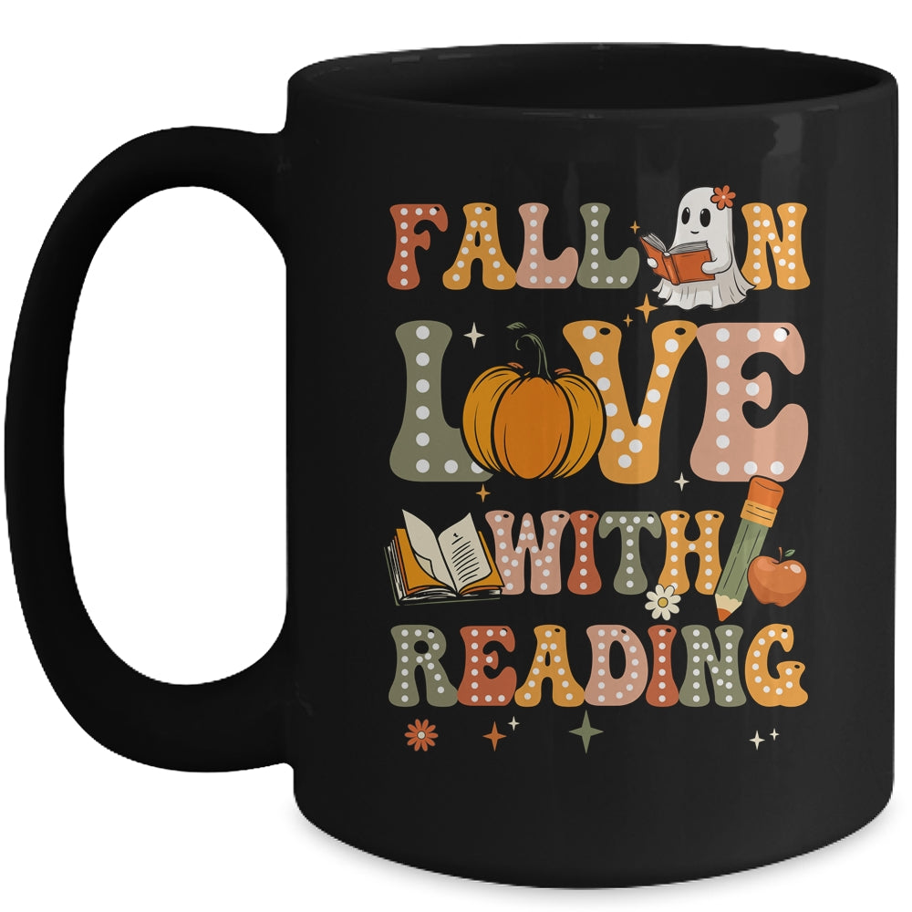 Fall In Love With Reading Book Autumn Pumpkin And Teacher Mug | teecentury