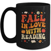 Fall In Love With Reading Book Autumn Pumpkin Teacher Groovy Mug | teecentury