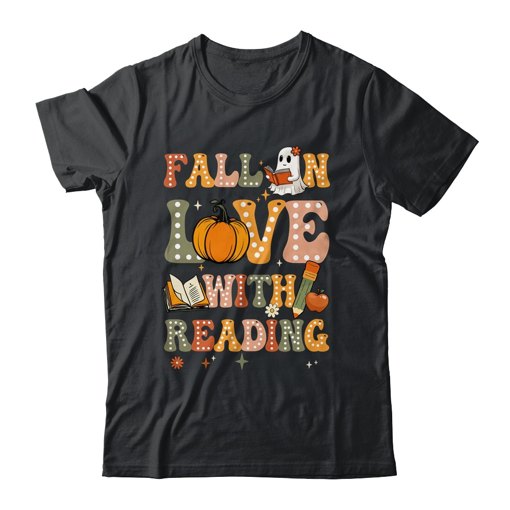 Fall In Love With Reading Book Autumn Pumpkins And Teachers Shirt & Hoodie | teecentury