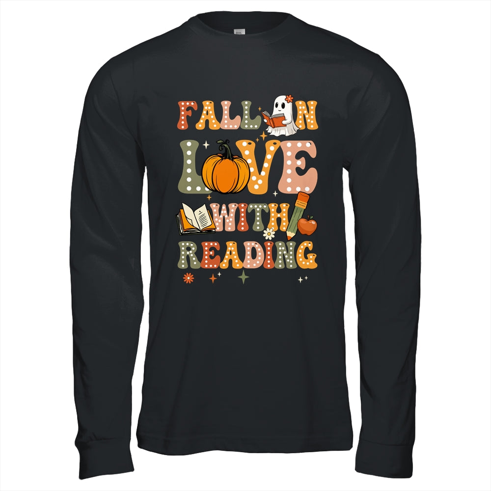 Fall In Love With Reading Book Autumn Pumpkins And Teachers Shirt & Hoodie | teecentury