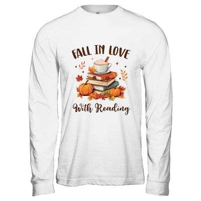 Fall In Love With Reading Book Autumn Pumpkins And Teachers Shirt & Hoodie | teecentury