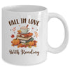 Fall In Love With Reading Book Autumn Pumpkins And Teachers Mug | teecentury