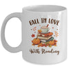 Fall In Love With Reading Book Autumn Pumpkins And Teachers Mug | teecentury