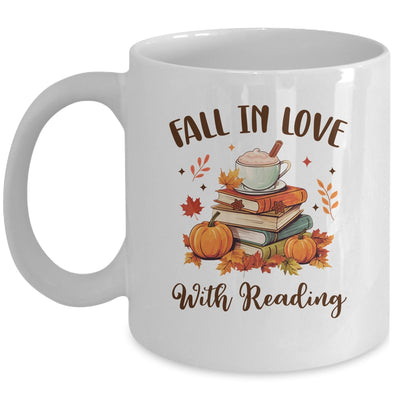 Fall In Love With Reading Book Autumn Pumpkins And Teachers Mug | teecentury