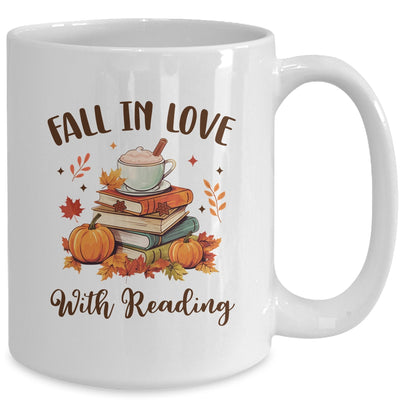 Fall In Love With Reading Book Autumn Pumpkins And Teachers Mug | teecentury