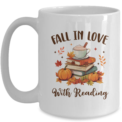 Fall In Love With Reading Book Autumn Pumpkins And Teachers Mug | teecentury