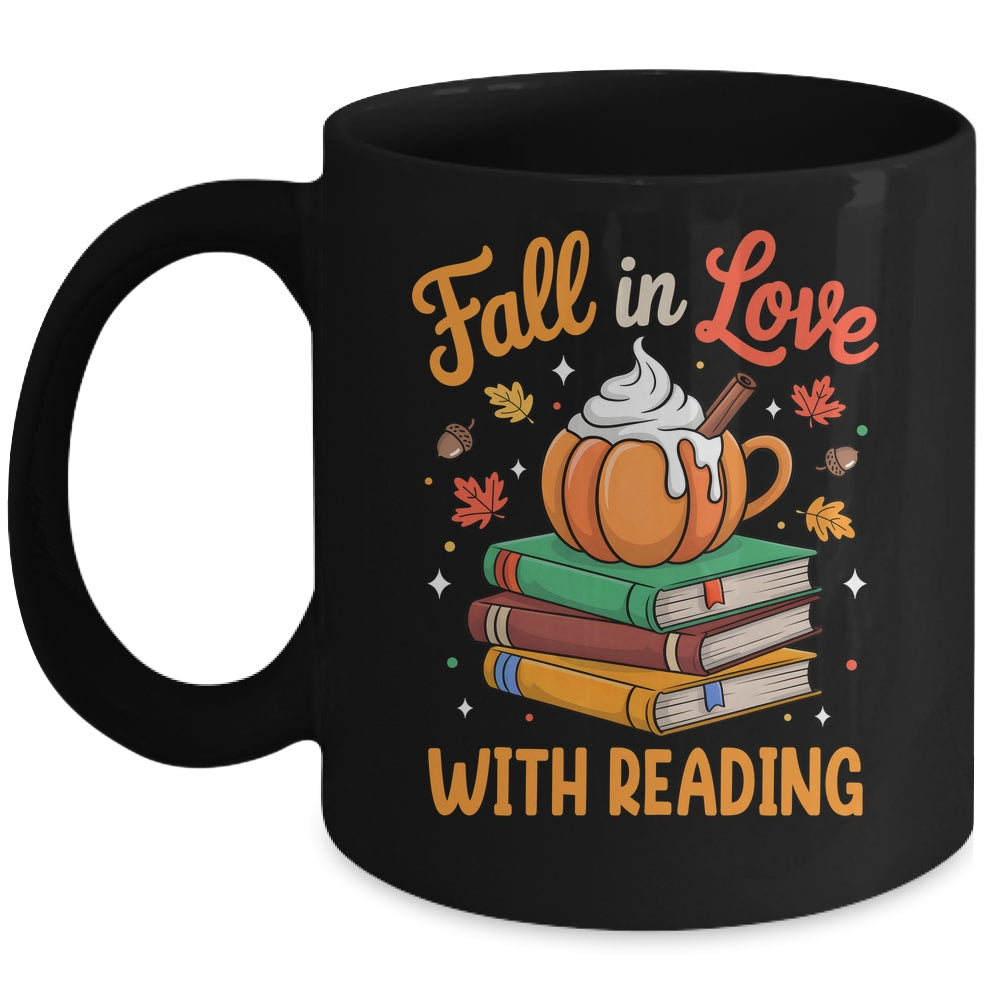 Fall In Love With Reading Cute Book Lover Autumn Librarian Mug | teecentury