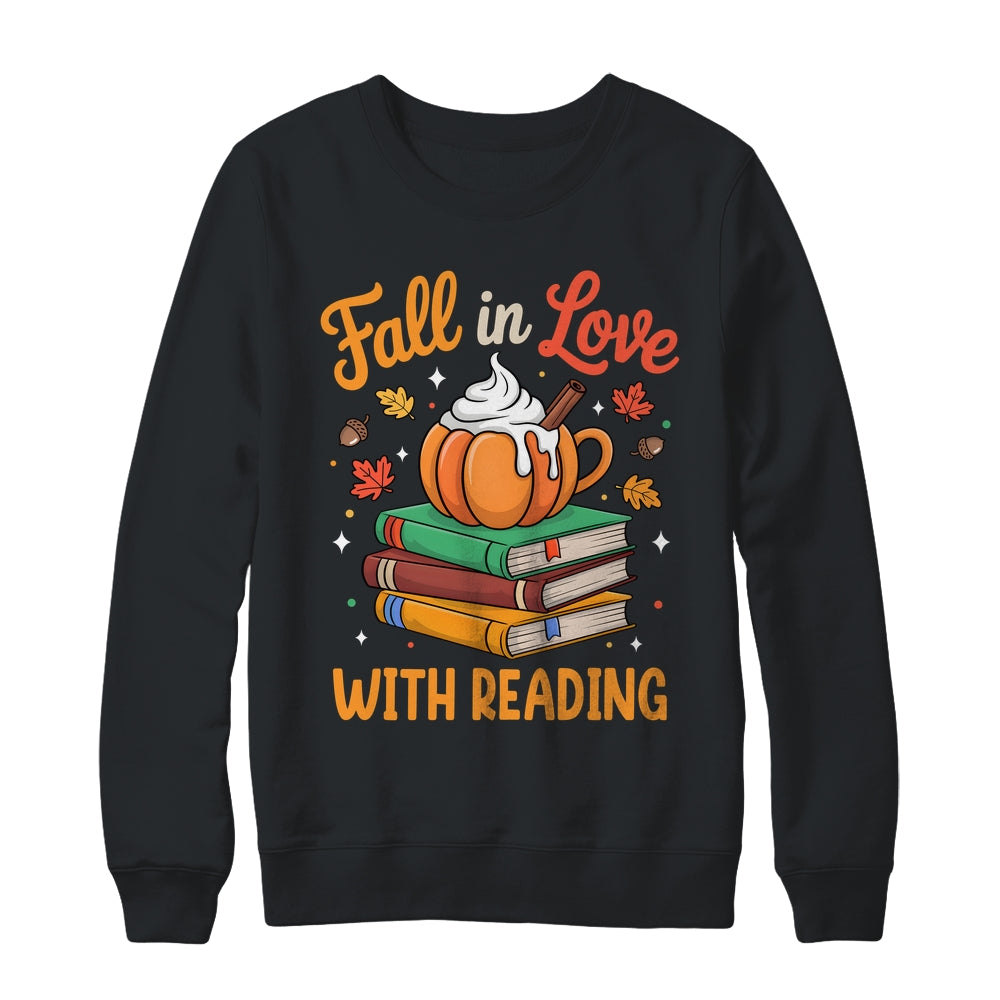 Fall In Love With Reading Cute Book Lover Autumn Librarian Shirt & Sweatshirt | teecentury