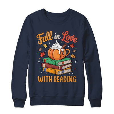Fall In Love With Reading Cute Book Lover Autumn Librarian Shirt & Sweatshirt | teecentury