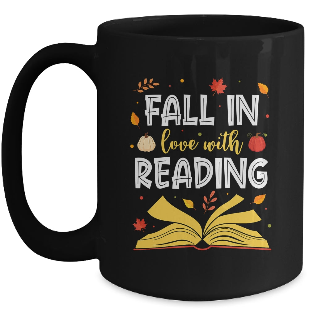 Fall In Love With Reading Fall Leaves Autumn Thanksgiving Mug | teecentury