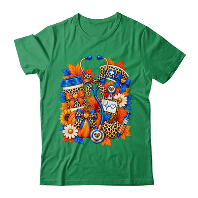 Fall Nurse Leopard Pumpkin Coquette Bow Women Autumn Floral Shirt & Sweatshirt | teecentury