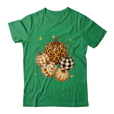 Fall Pumpkin Leopard Print Polka Dot Checkered Fall Autumn Shirt & Sweatshirt | teecentury