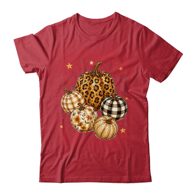 Fall Pumpkin Leopard Print Polka Dot Checkered Fall Autumn Shirt & Sweatshirt | teecentury