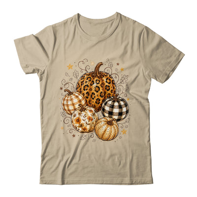 Fall Pumpkin Leopard Print Polka Dot Checkered Fall Autumn Shirt & Sweatshirt | teecentury