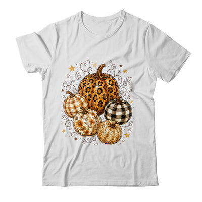 Fall Pumpkin Leopard Print Polka Dot Checkered Fall Autumn Shirt & Sweatshirt | teecentury