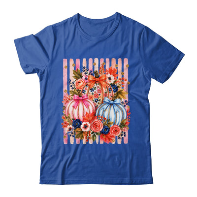 Fall Pumpkins Striped Preppy Floral Bow Pumpkin Women Girl Shirt & Hoodie | teecentury