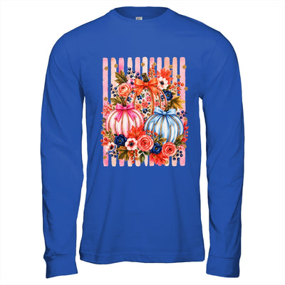 Fall Pumpkins Striped Preppy Floral Bow Pumpkin Women Girl Shirt & Hoodie | teecentury